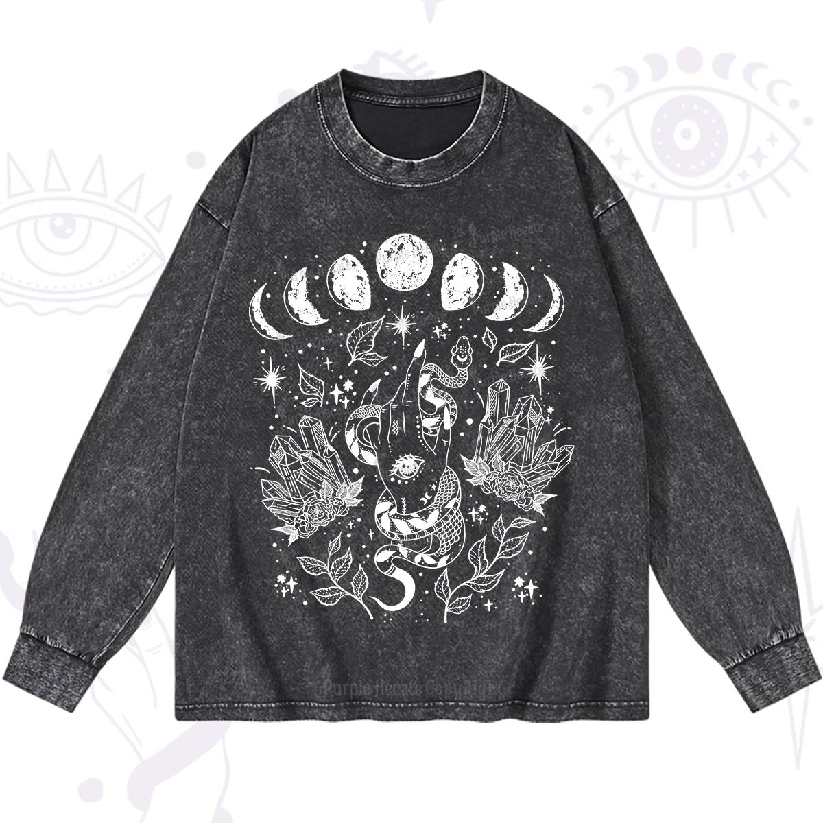 Purplehecate Reach For The Moon Washed Long Sleeve Shirt