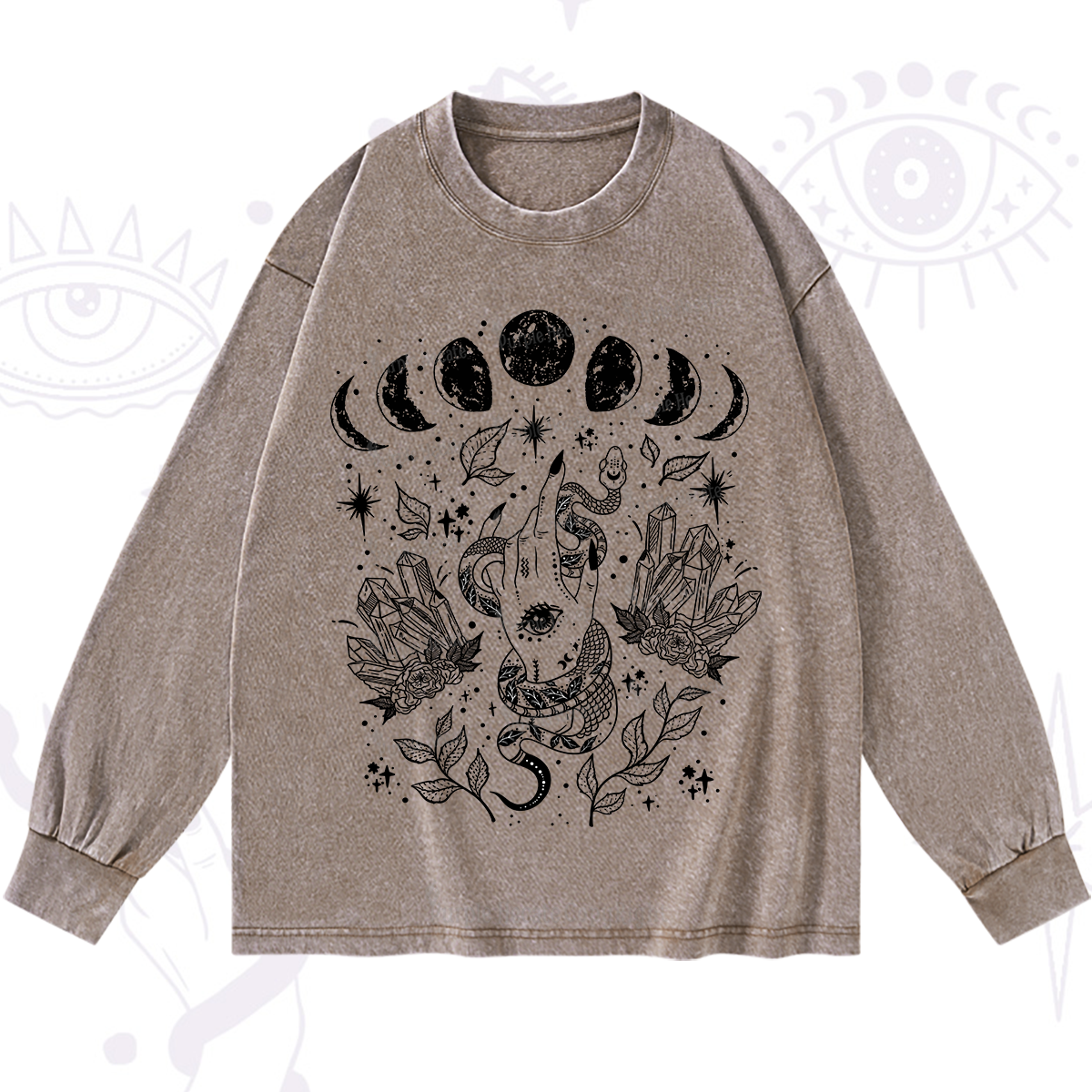 Purplehecate Reach For The Moon Washed Long Sleeve Shirt