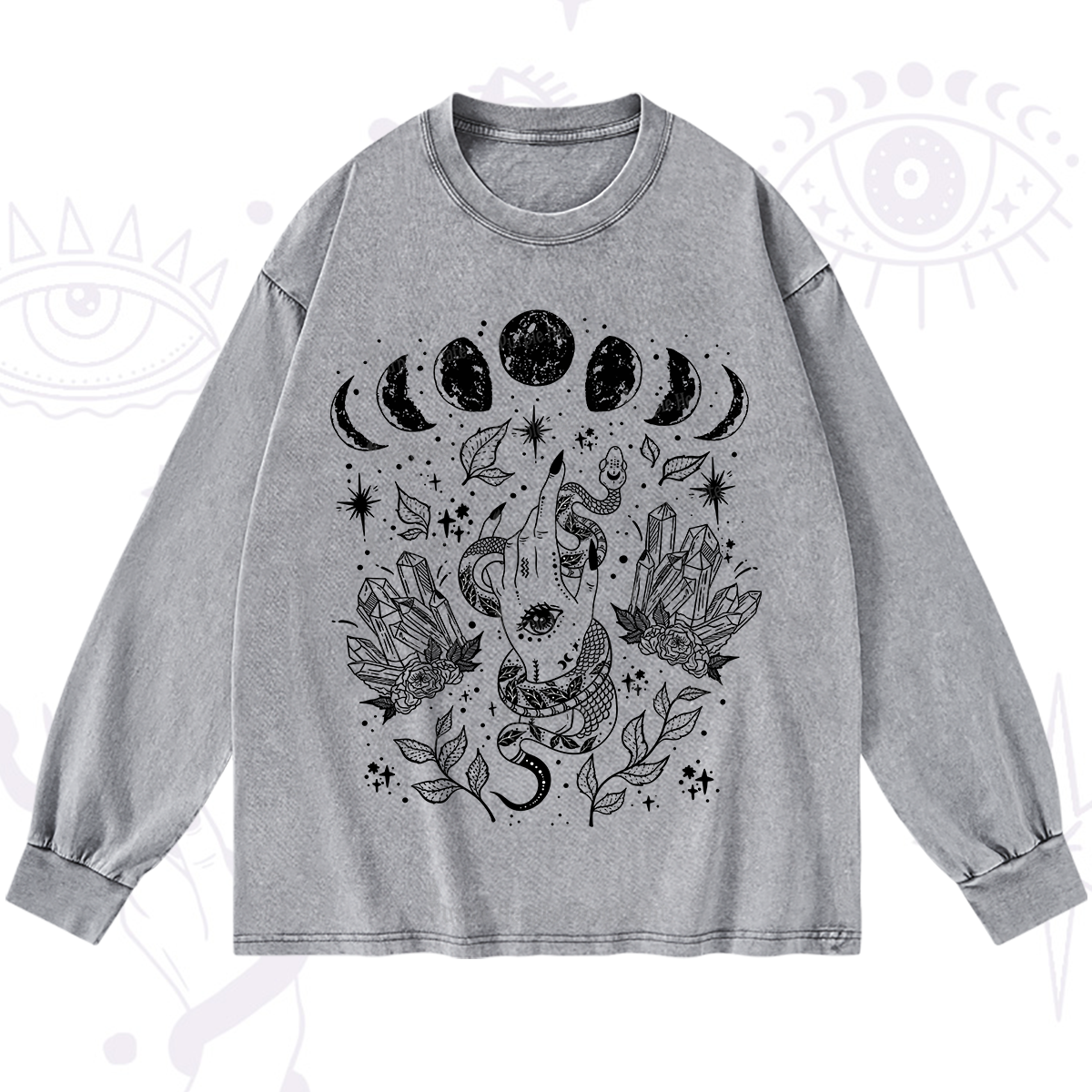 Purplehecate Reach For The Moon Washed Long Sleeve Shirt