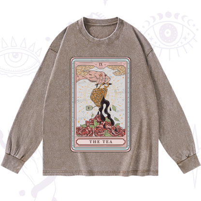 Purplehecate The Tea Food Tarot Washed Long Sleeve Shirt