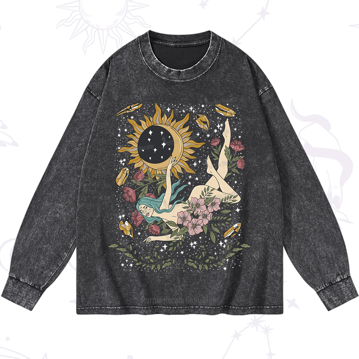 Purplehecate My Girl Your Day Will Come Washed Long Sleeve Shirt