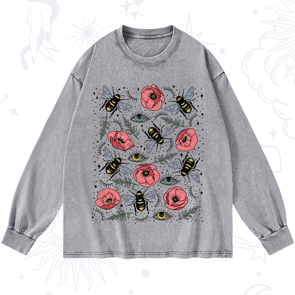 Purplehecate The Bee's Knees Washed Long Sleeve Shirt