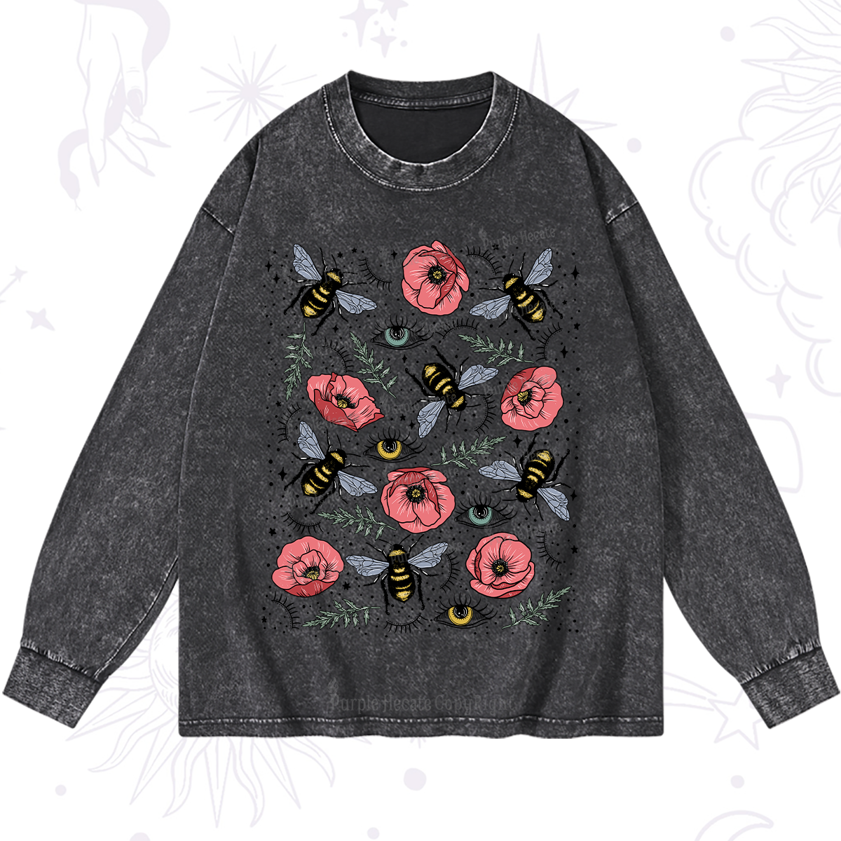 Purplehecate The Bee's Knees Washed Long Sleeve Shirt
