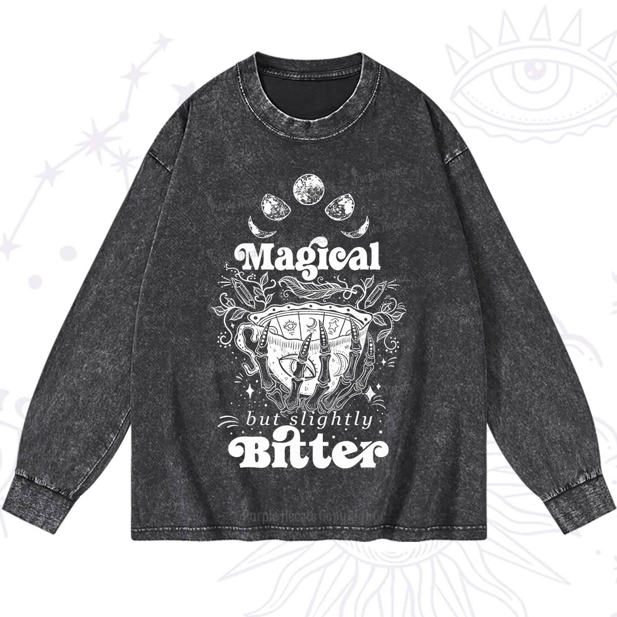 Purplehecate Magical But Slightly Bitter Washed Long Sleeve Shirt