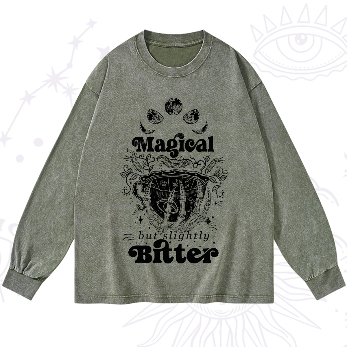 Purplehecate Magical But Slightly Bitter Washed Long Sleeve Shirt