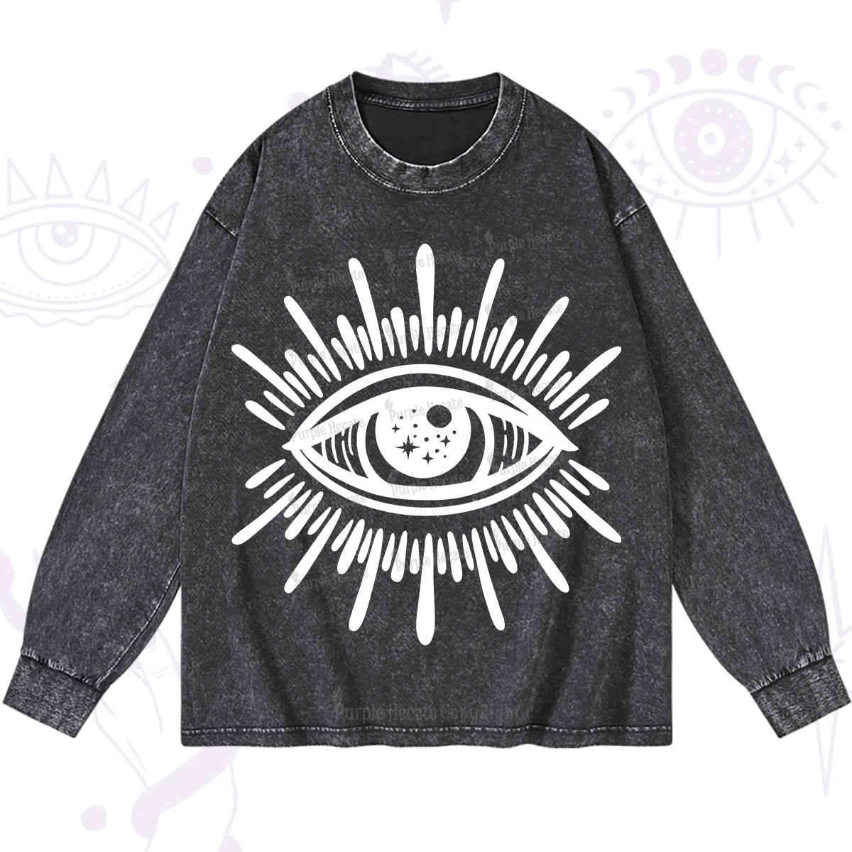 Purplehecate Evil Eye Washed Long Sleeve Shirt