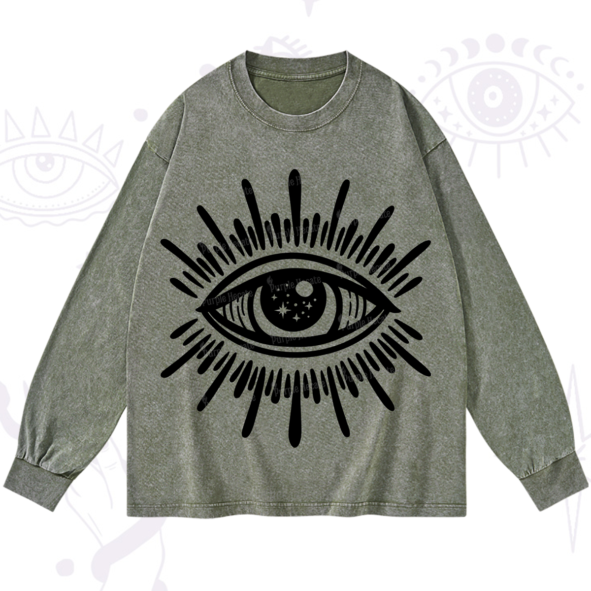 Purplehecate Evil Eye Washed Long Sleeve Shirt