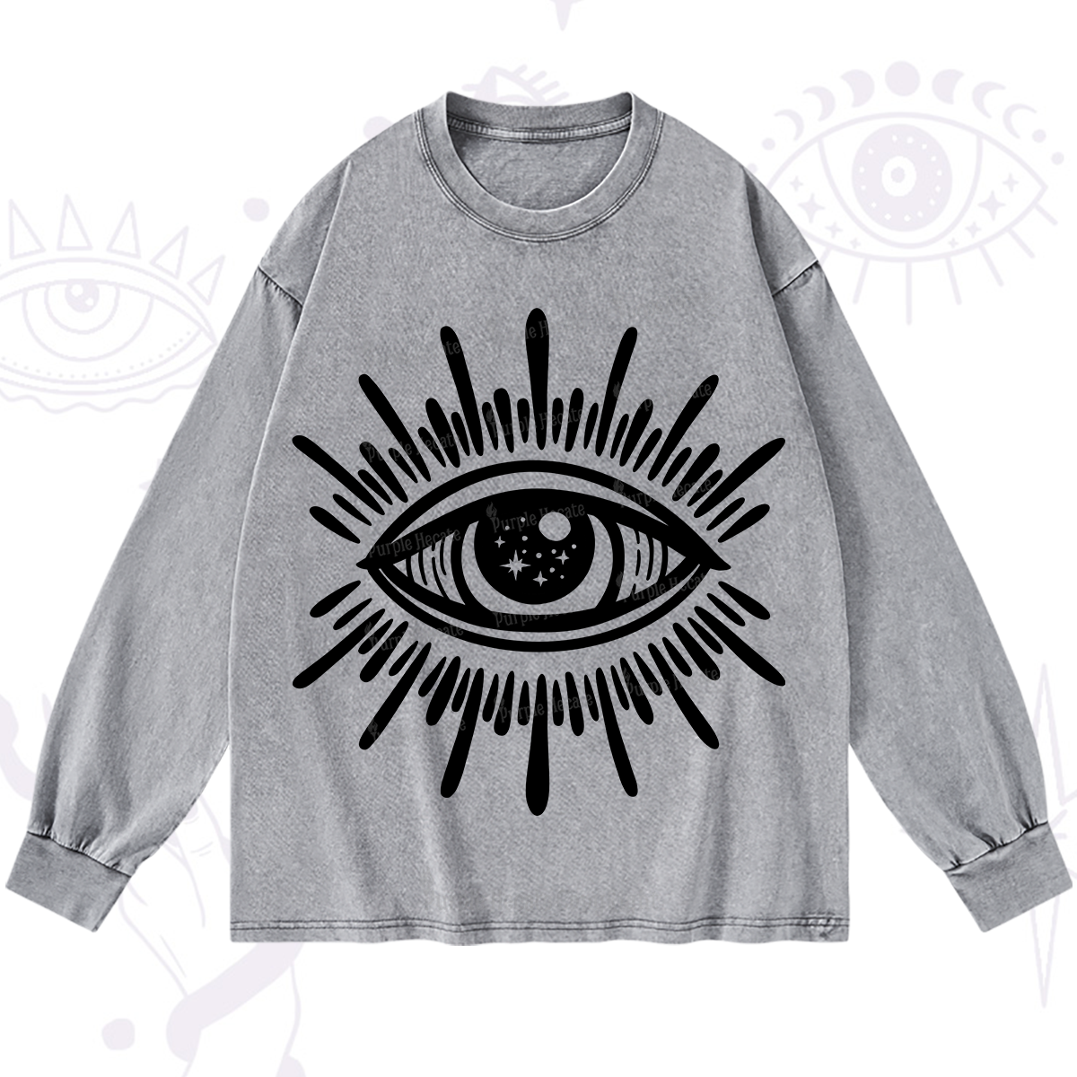 Purplehecate Evil Eye Washed Long Sleeve Shirt