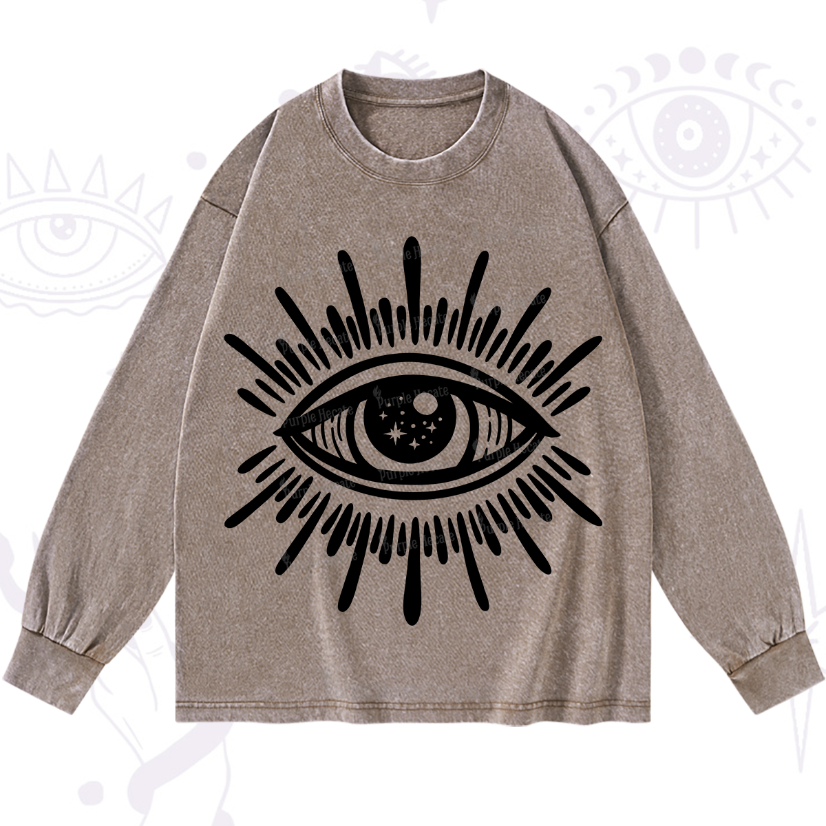 Purplehecate Evil Eye Washed Long Sleeve Shirt