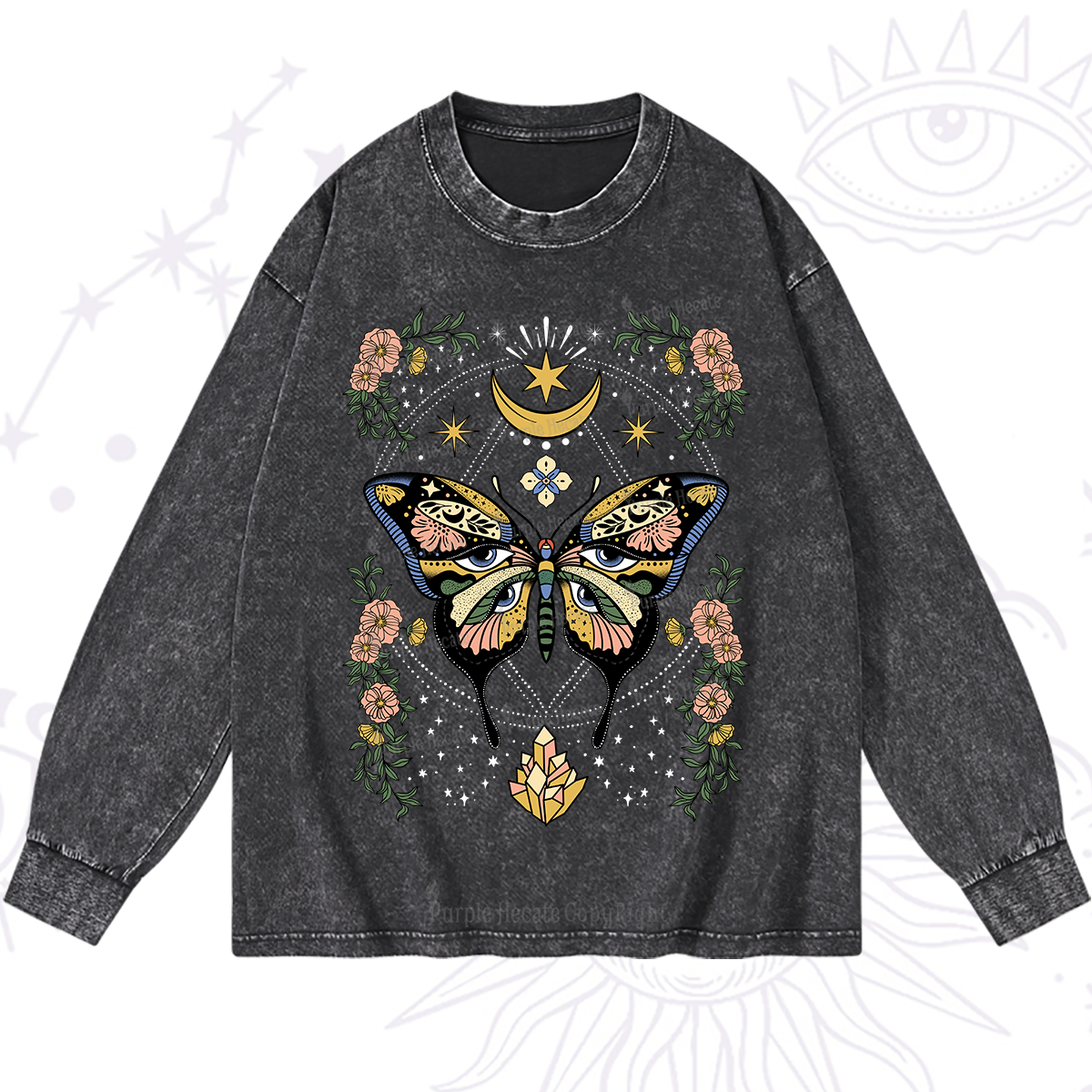 Purplehecate I Am Opening Washed Long Sleeve Shirt