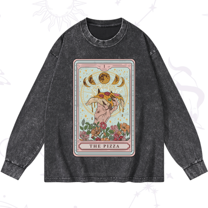 Purplehecate The Pizza Tarot Washed Long Sleeve Shirt