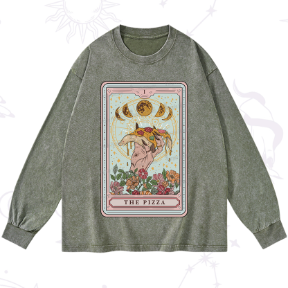 Purplehecate The Pizza Tarot Washed Long Sleeve Shirt