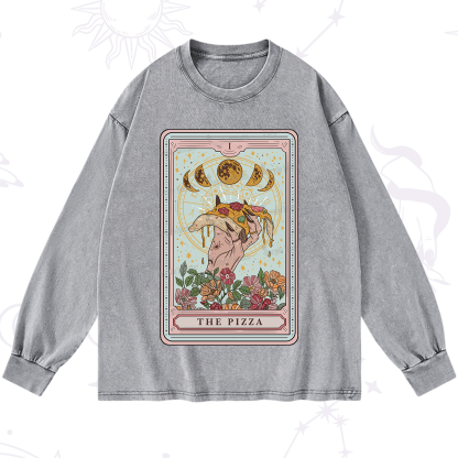 Purplehecate The Pizza Tarot Washed Long Sleeve Shirt