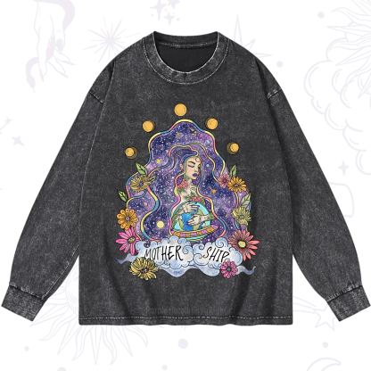 Purplehecate Mother Ship Washed Long Sleeve Shirt