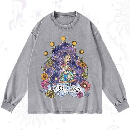 Purplehecate Mother Ship Washed Long Sleeve Shirt