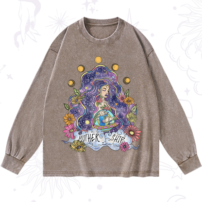 Purplehecate Mother Ship Washed Long Sleeve Shirt