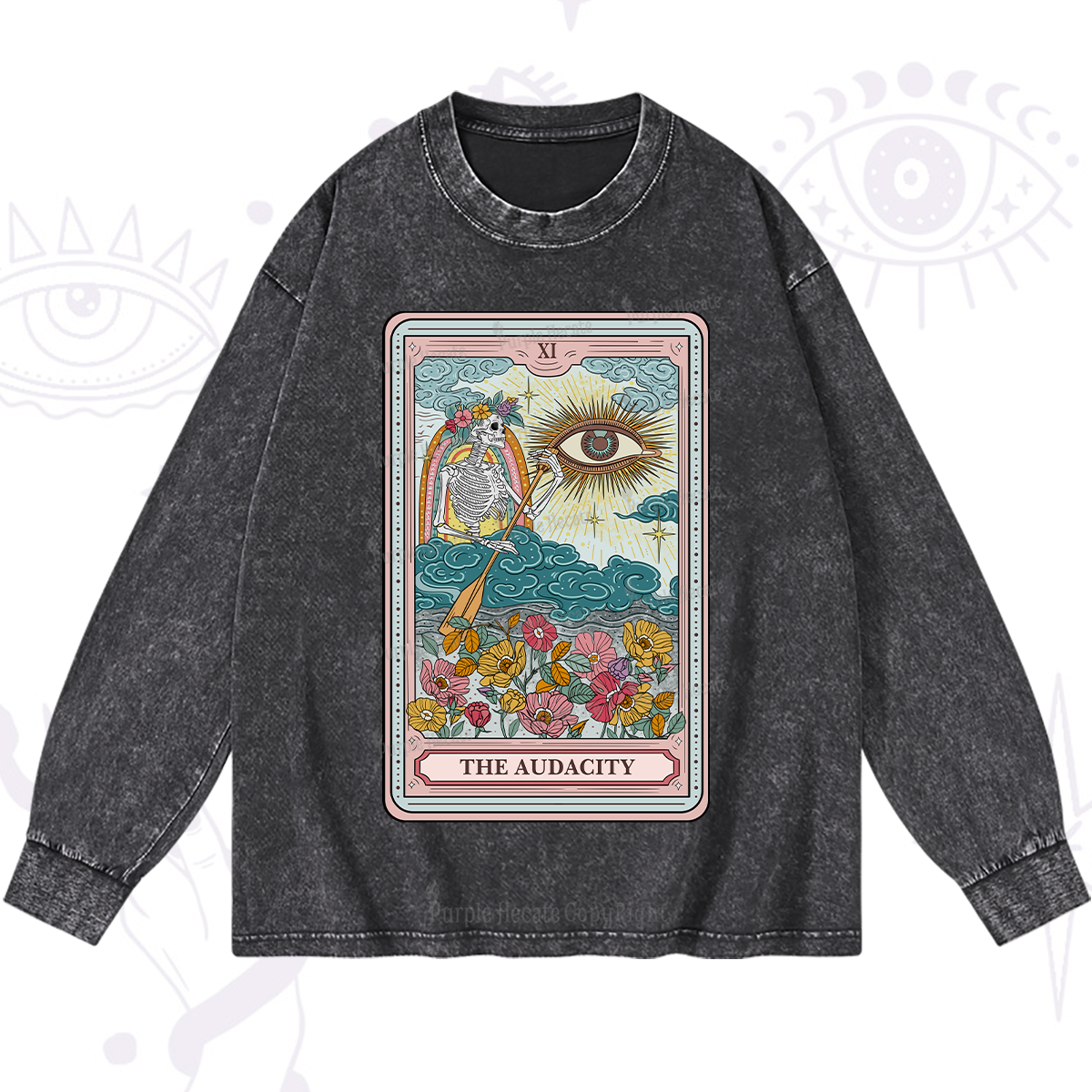 Purplehecate The Audacity Tarot Washed Long Sleeve Shirt