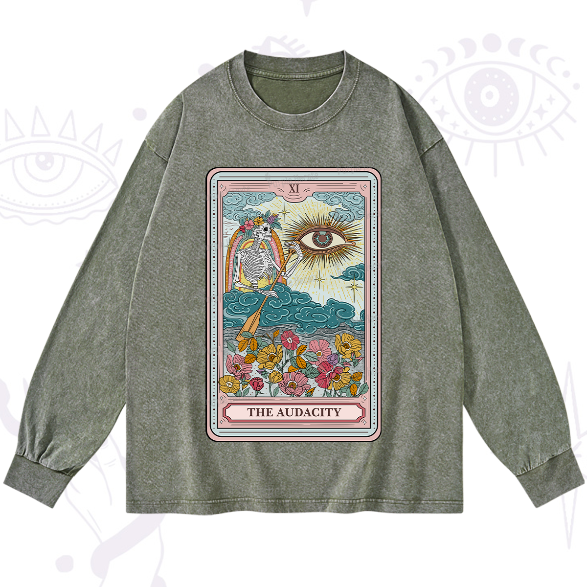 Purplehecate The Audacity Tarot Washed Long Sleeve Shirt