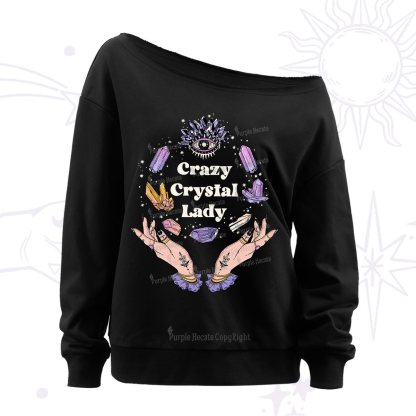 Purplehecate Crazy Crystal Lady Off The Shoulder Sweatshirt