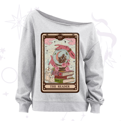 Purplehecate The Reader Tarot Witch Vibes Off The Shoulder Sweatshirt