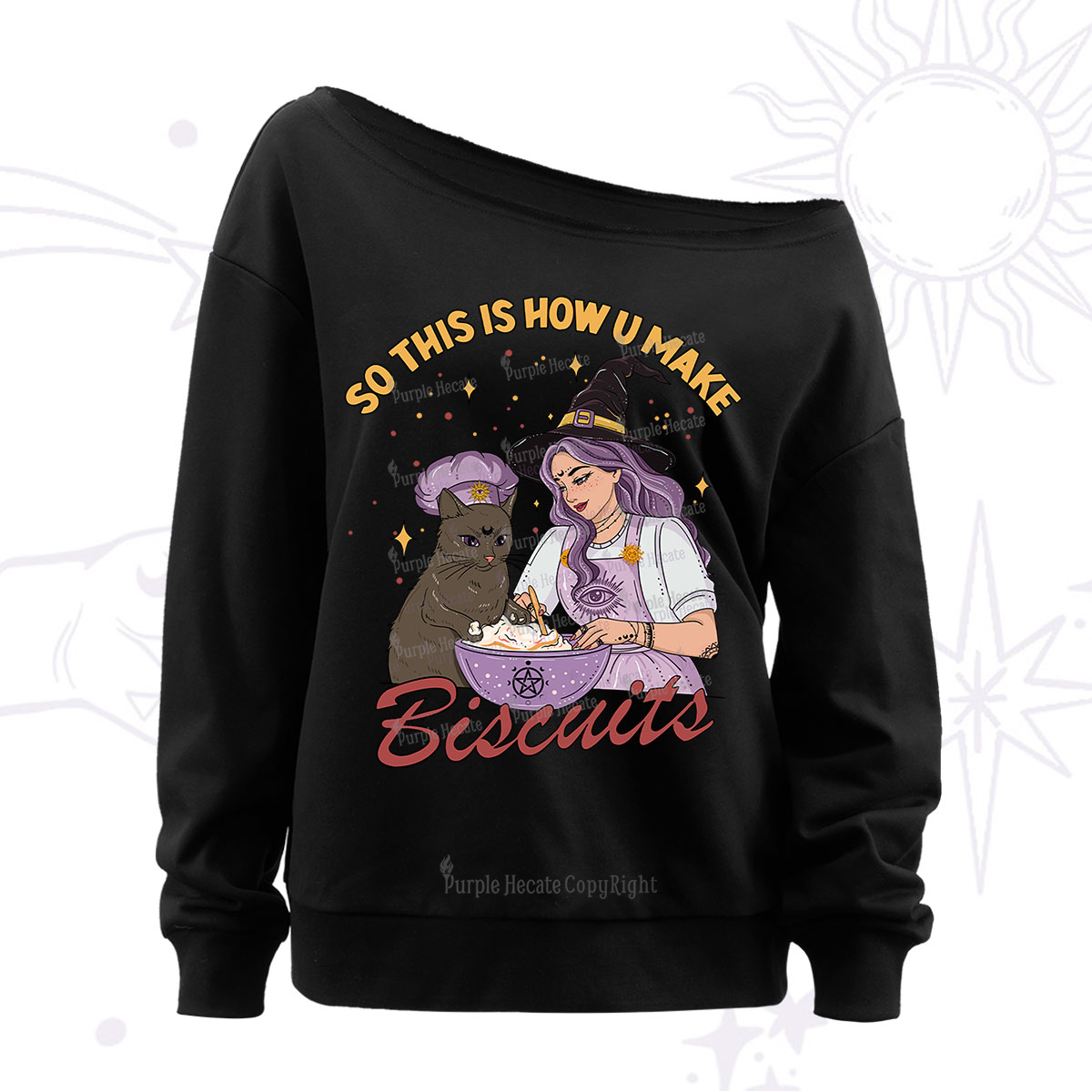 Purplehecate So This Is How You Make Biscuits Off The Shoulder Sweatshirt