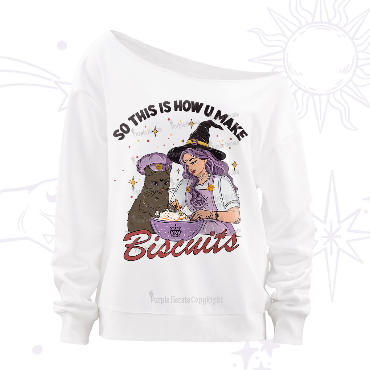 Purplehecate So This Is How You Make Biscuits Off The Shoulder Sweatshirt