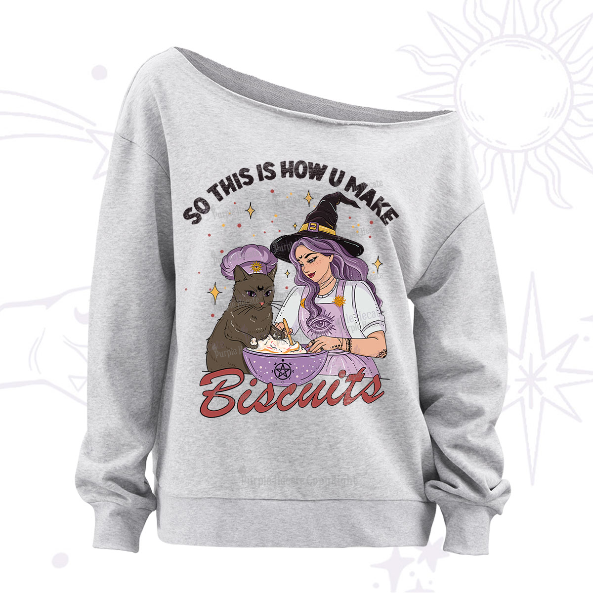 Purplehecate So This Is How You Make Biscuits Off The Shoulder Sweatshirt