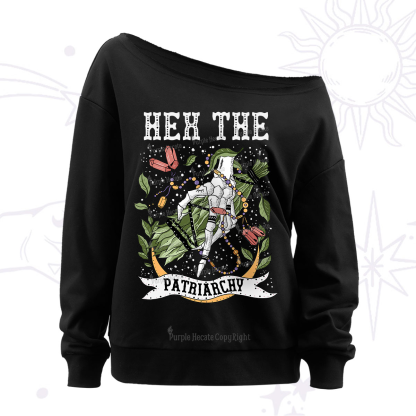 Purplehecate Heh The Patriarchy Off The Shoulder Sweatshirt