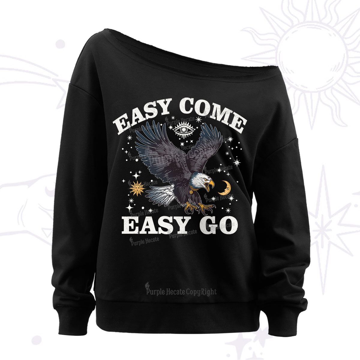 Purplehecate Easy Come Easy Go Off The Shoulder Sweatshirt
