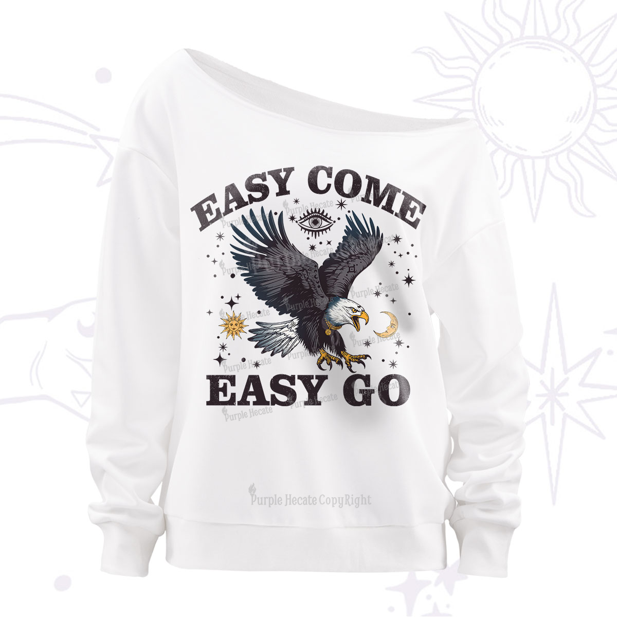 Purplehecate Easy Come Easy Go Off The Shoulder Sweatshirt