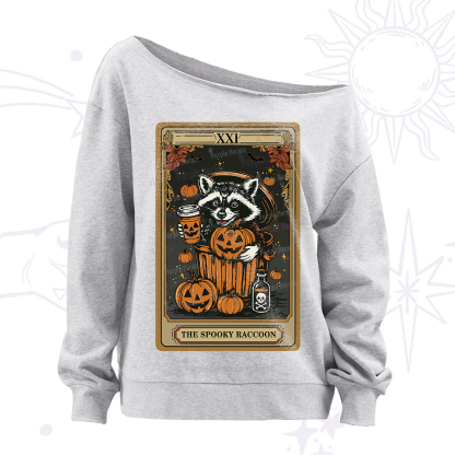 Purplehecate The Spooky Raccoon Tarot Halloween Off The Shoulder Sweatshirt