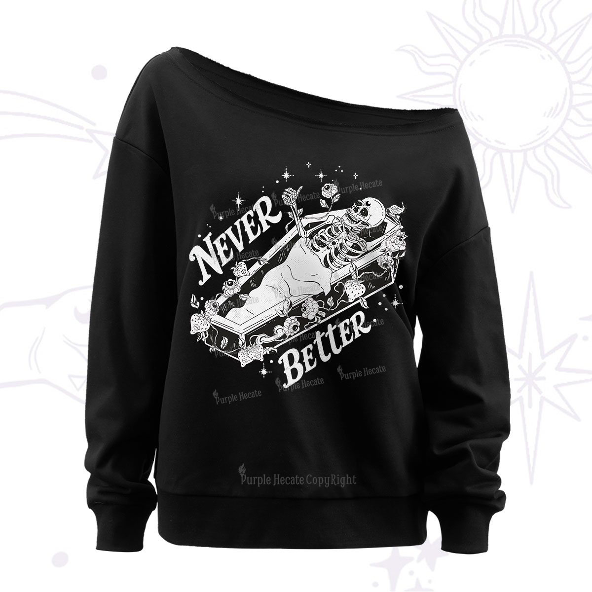 Purplehecate Never Better Off The Shoulder Sweatshirt