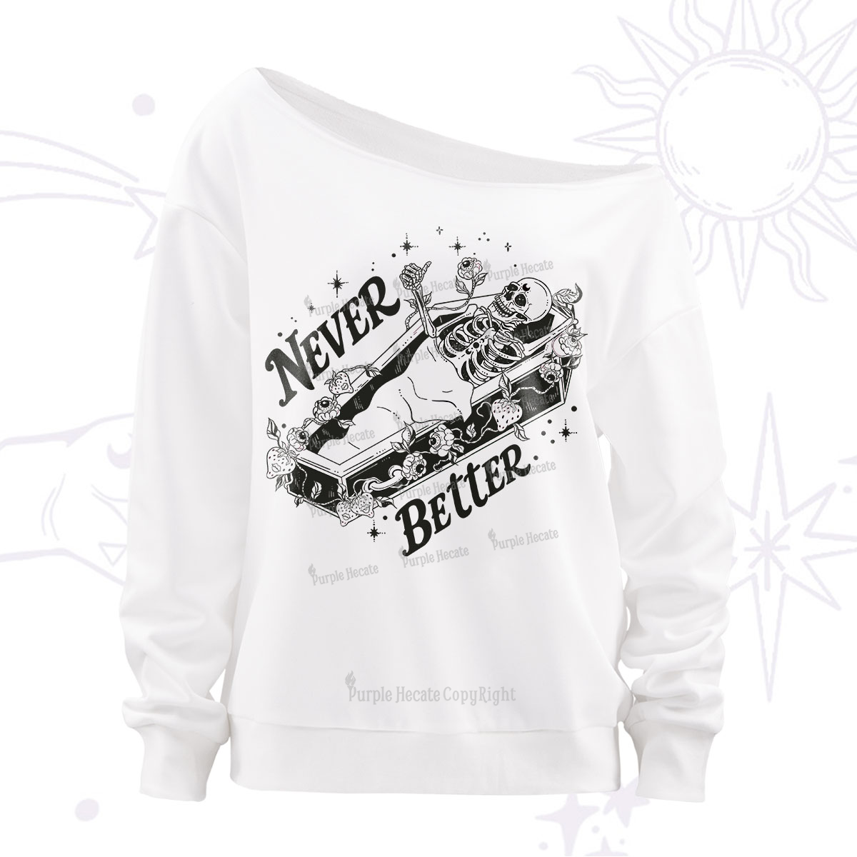 Purplehecate Never Better Off The Shoulder Sweatshirt