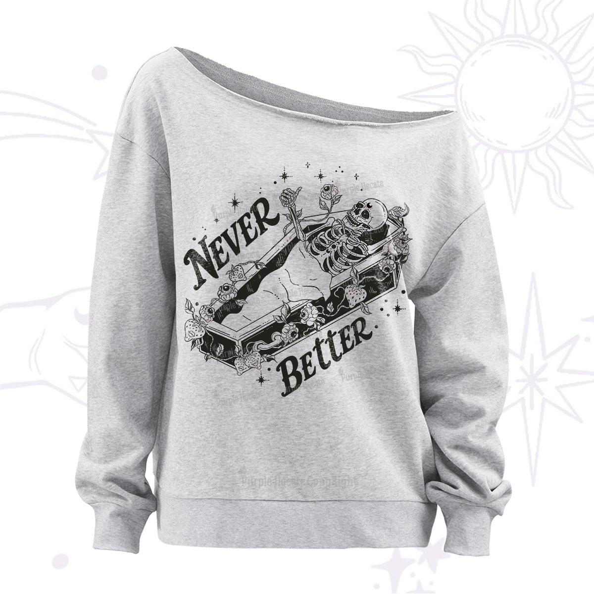 Purplehecate Never Better Off The Shoulder Sweatshirt
