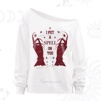 Purplehecate I Put A Spell On You Off The Shoulder Sweatshirt