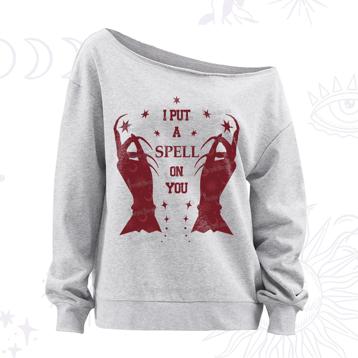 Purplehecate I Put A Spell On You Off The Shoulder Sweatshirt