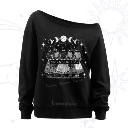 Purplehecate Girls Will Be Girls Witch Power Off The Shoulder Sweatshirt