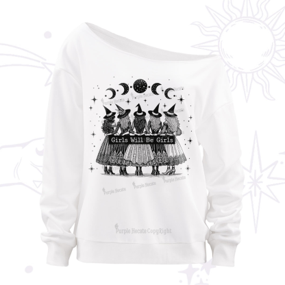 Purplehecate Girls Will Be Girls Witch Power Off The Shoulder Sweatshirt