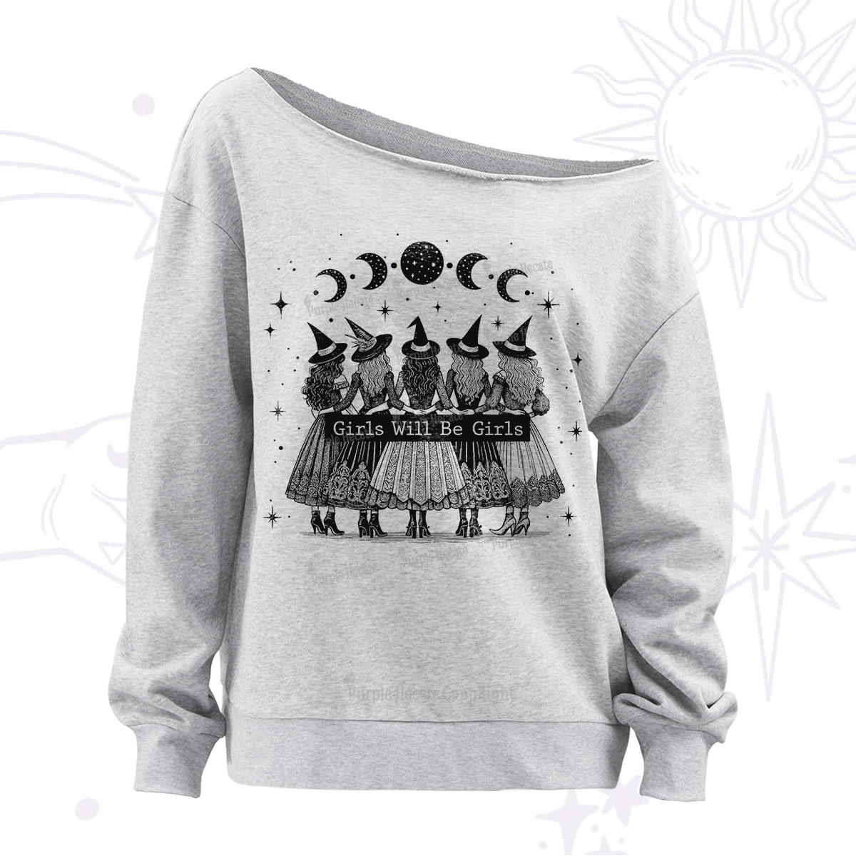 Purplehecate Girls Will Be Girls Witch Power Off The Shoulder Sweatshirt