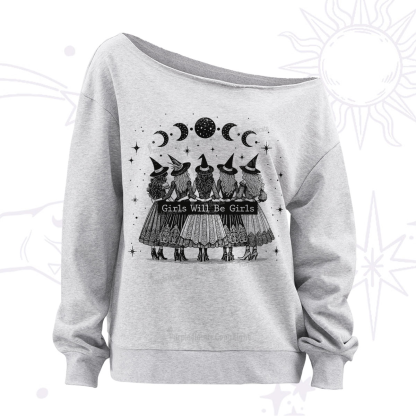 Purplehecate Girls Will Be Girls Witch Power Off The Shoulder Sweatshirt