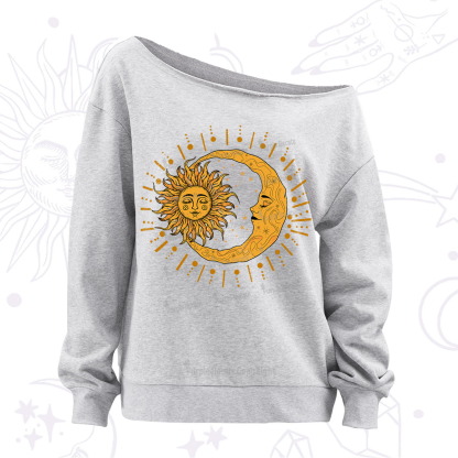 Purplehecate Solar & Lunar Spirit Off The Shoulder Sweatshirt