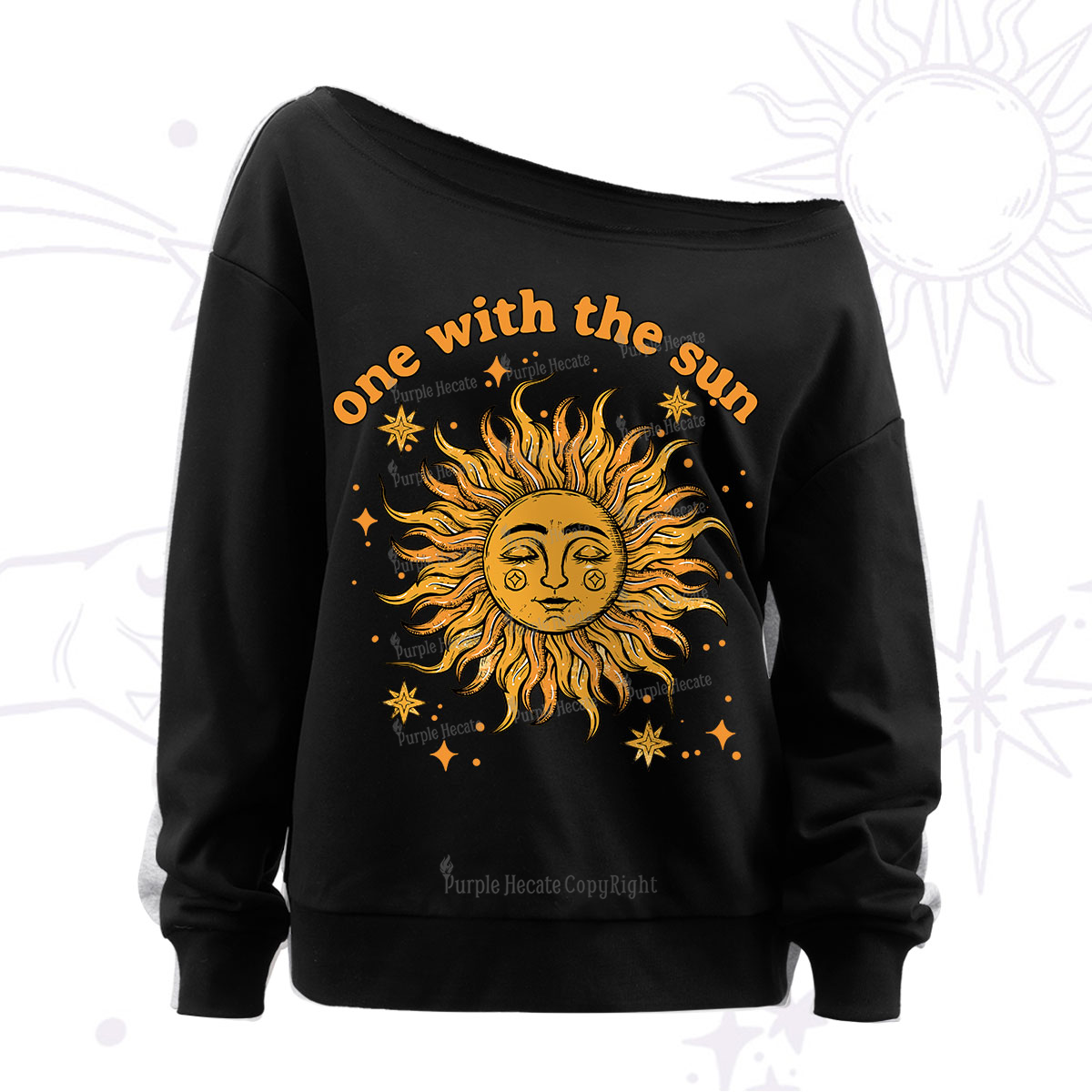 Purplehecate One With The Sun Off The Shoulder Sweatshirt