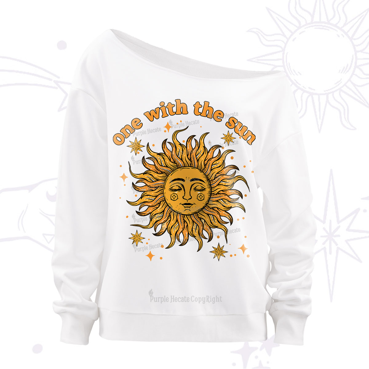 Purplehecate One With The Sun Off The Shoulder Sweatshirt