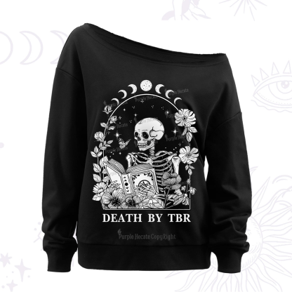 Purplehecate Death By TBR Off The Shoulder Sweatshirt