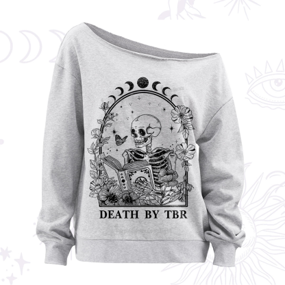 Purplehecate Death By TBR Off The Shoulder Sweatshirt