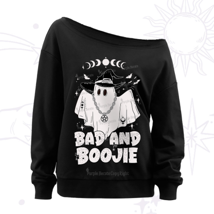 Purplehecate Bad and Boo Jee Halloween Off The Shoulder Sweatshirt