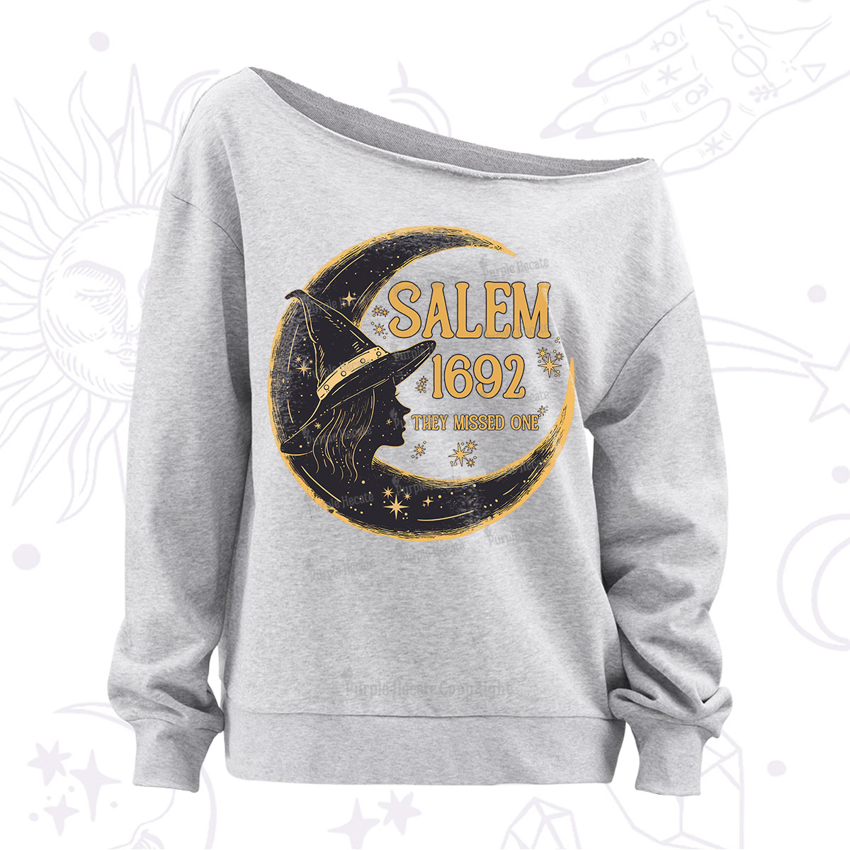 Purplehecate 1692 Salem Witch Off The Shoulder Sweatshirt