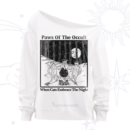 Purplehecate Witchy Cats Off The Shoulder Sweatshirt