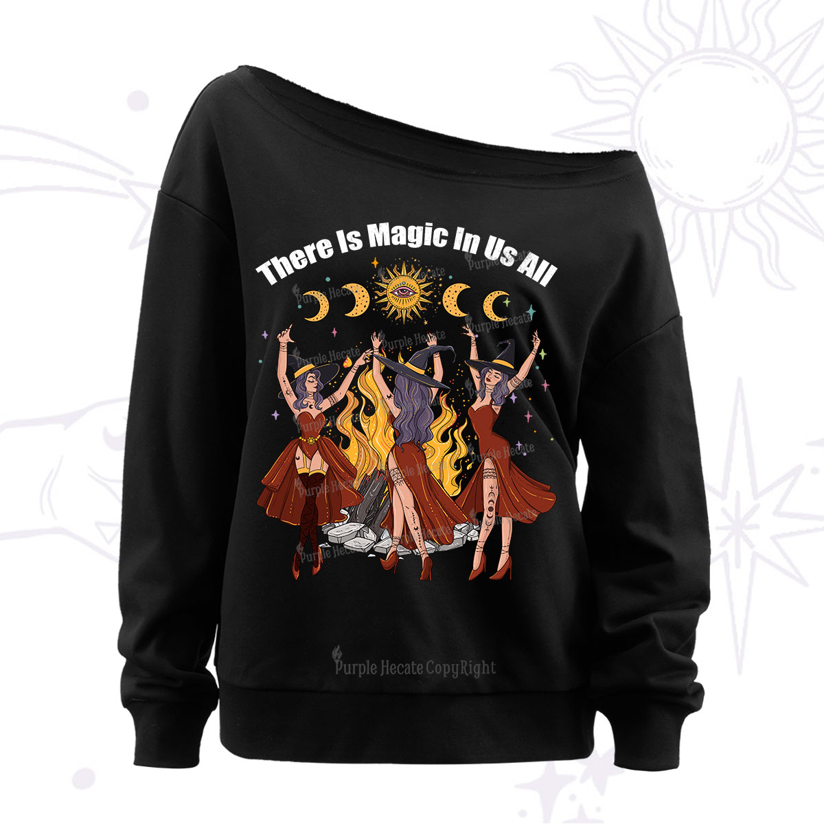Purplehecate There Is Magic In Us All Off The Shoulder Sweatshirt