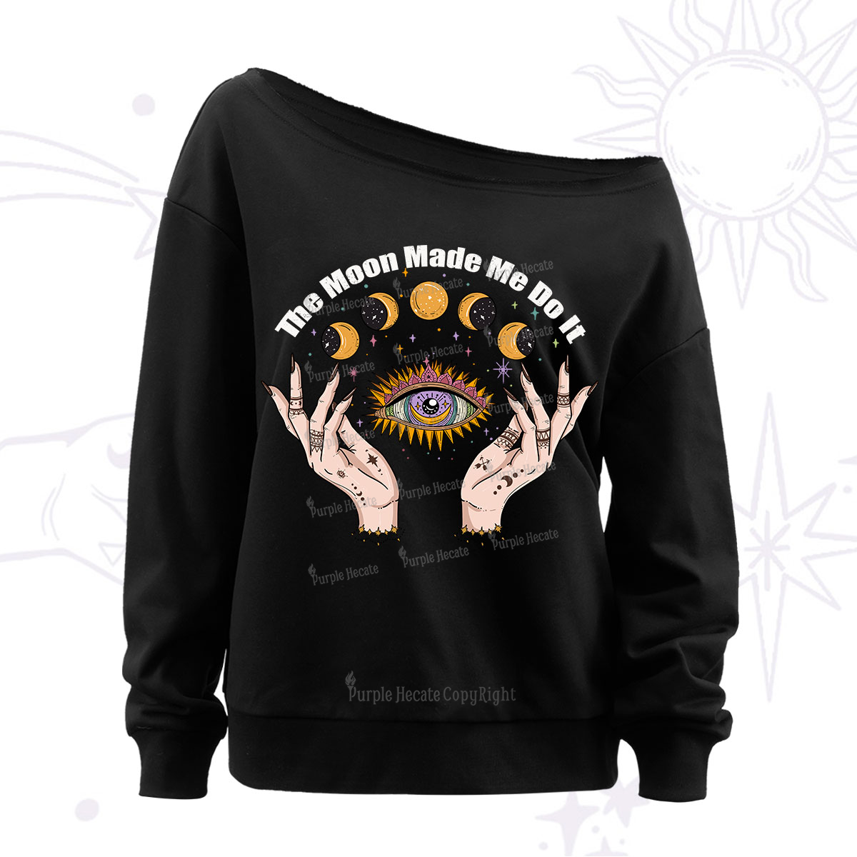 Purplehecate The Moon Made Me Do It Off The Shoulder Sweatshirt